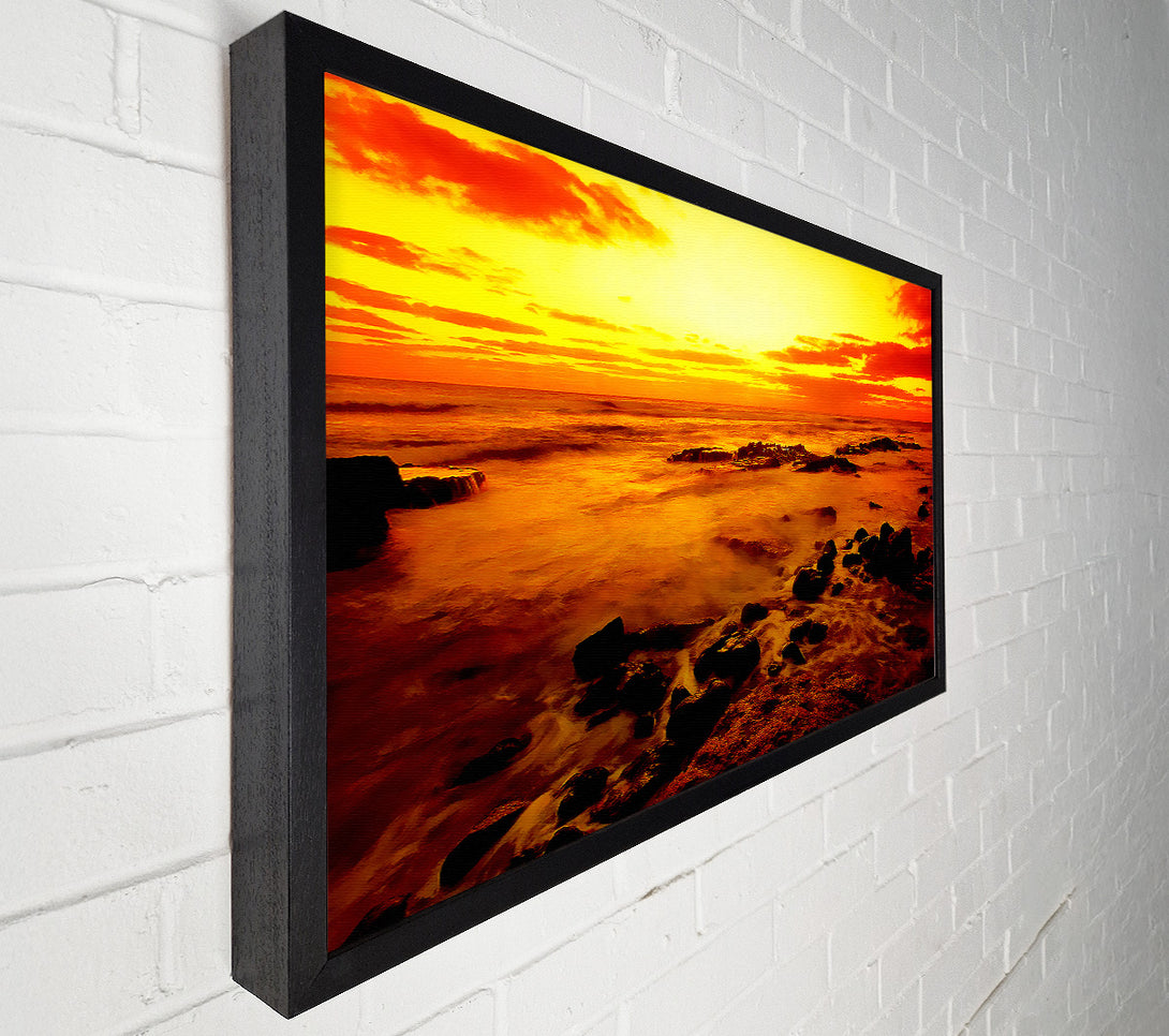  A Canvas Print of Glowing Ocean Sun Canvas Wall Art