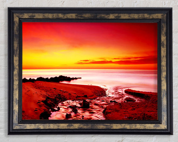 Surreal Ocean Rocks Framed Print