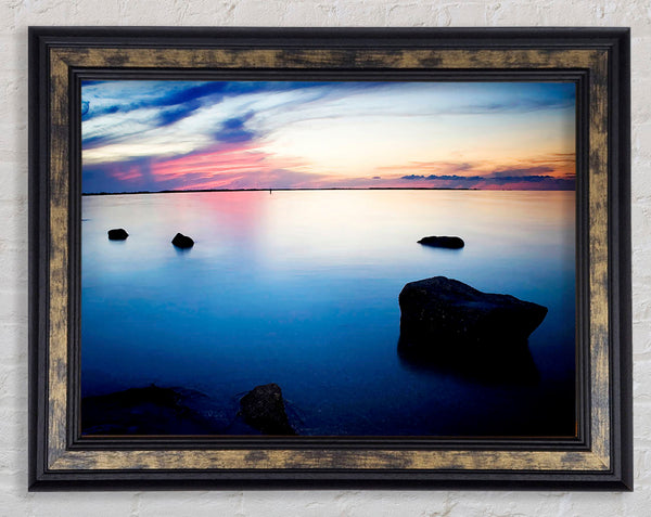 Tranquil Blue Calm Framed Print