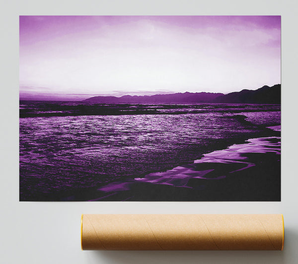 Purple Ocean At First Light Poster