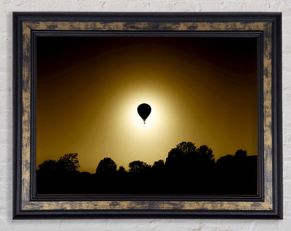 Golden Hotair Balloon Framed Print