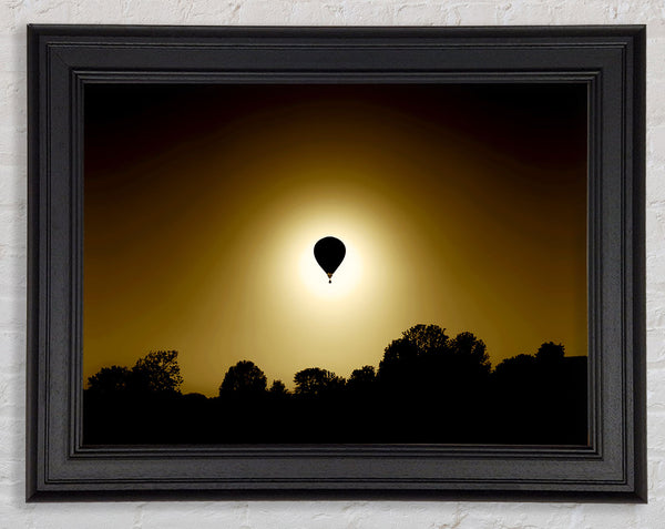 Golden Hotair Balloon Framed Print