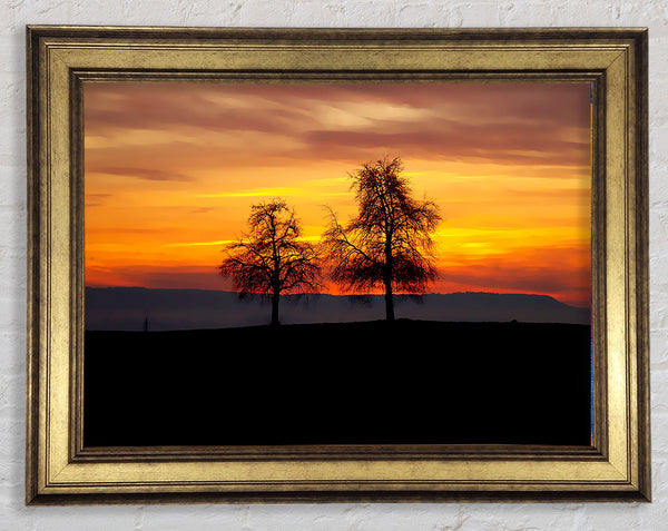 English Countryside At Daybreak Framed Print