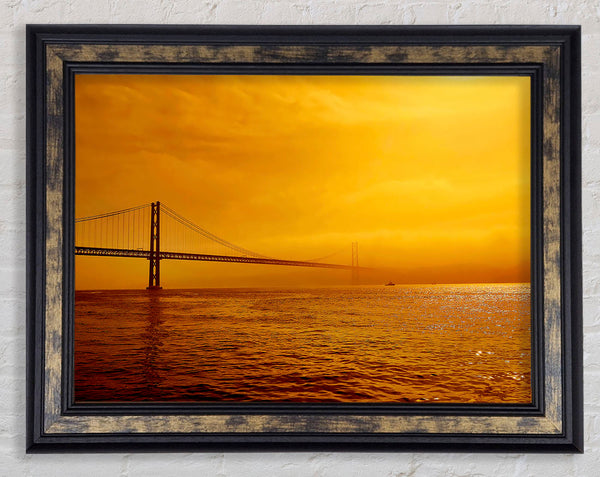 The Bridge Afar Framed Print