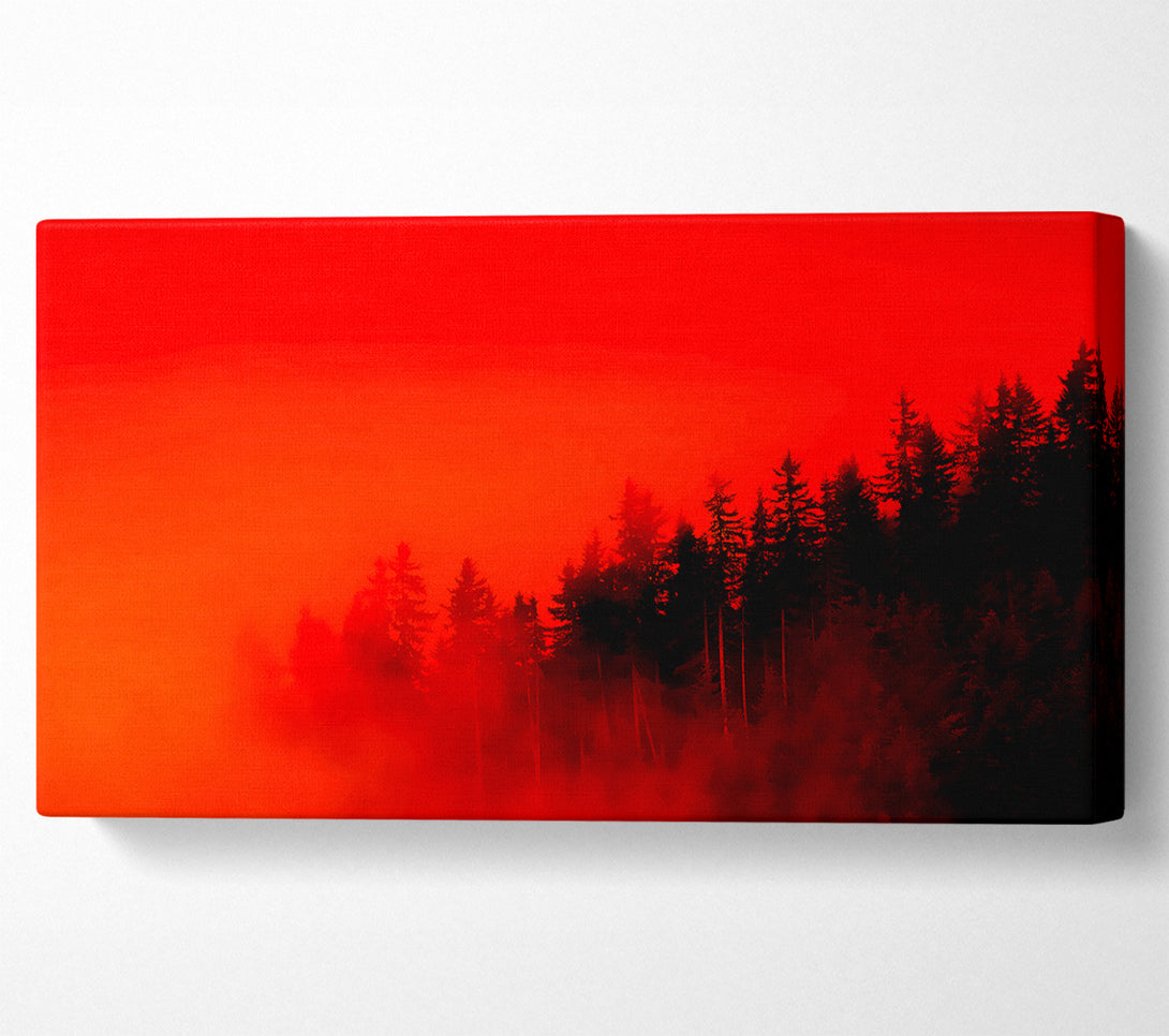  A Canvas Print of Red Mist Woodland Canvas Wall Art