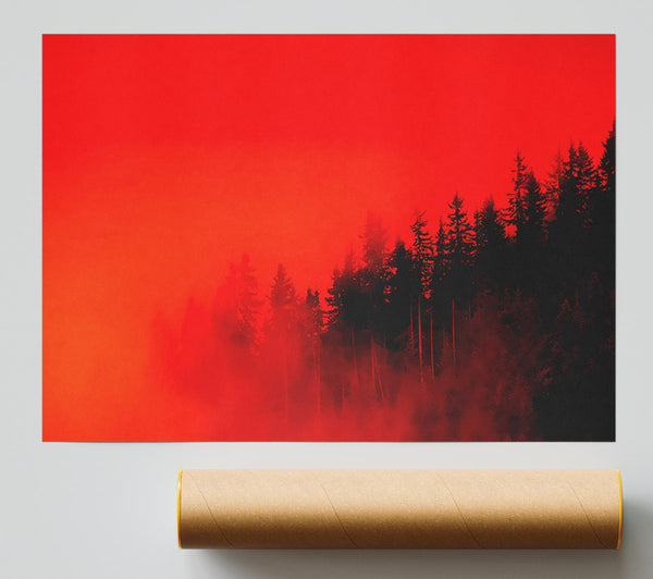 Red Mist Woodland Poster