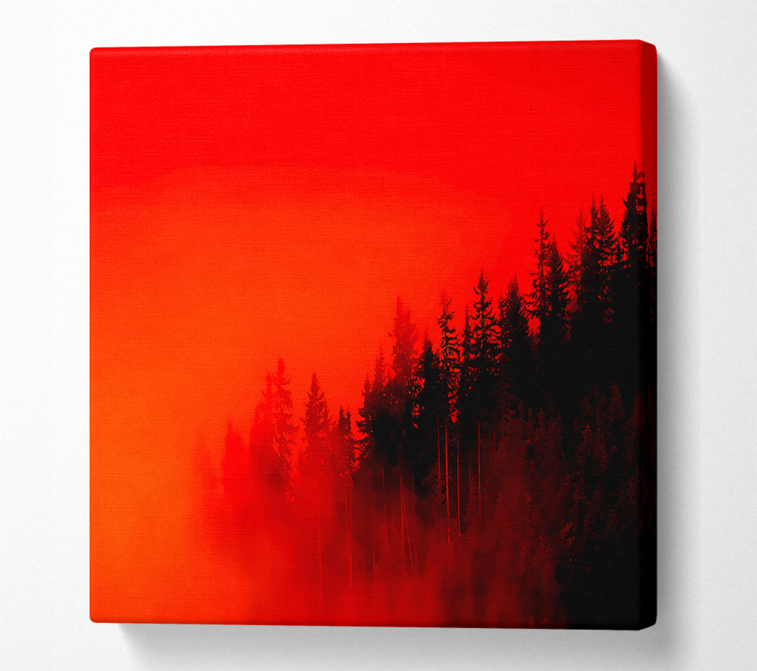  A Canvas Print of Red Mist Woodland Canvas Wall Art