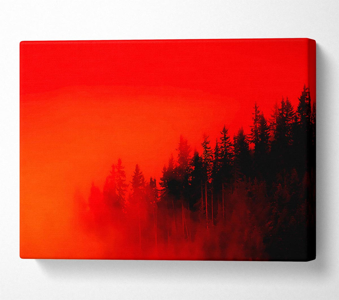  A Canvas Print of Red Mist Woodland Canvas Wall Art