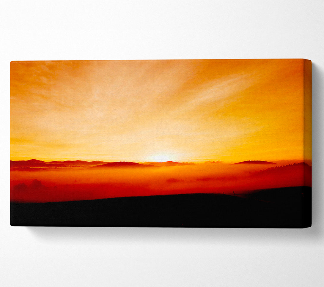  A Canvas Print of Golden Sunrise Mist Canvas Art