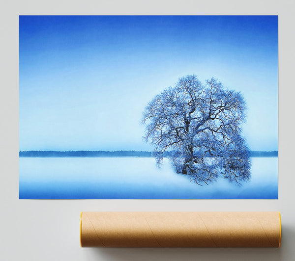 Blue Winter Tree Giclee Print
