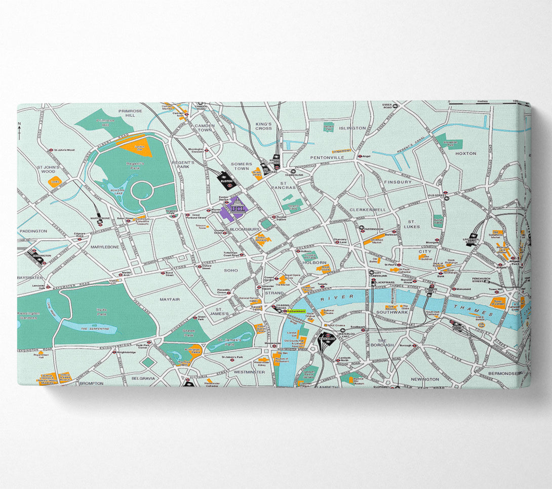  A Canvas Print of London Map Canvas Wall Art