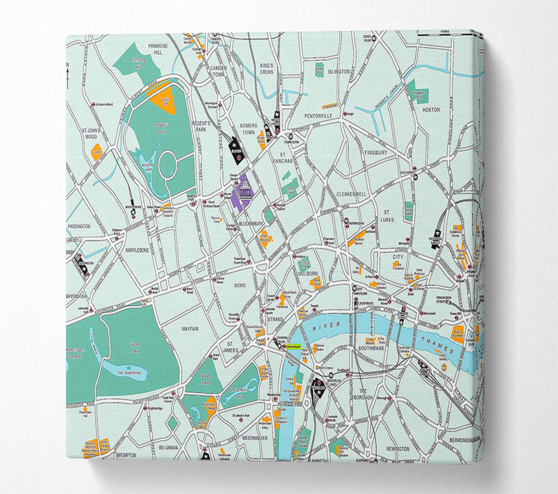  A Canvas Print of London Map Canvas Wall Art