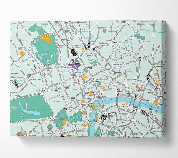  A Canvas Print of London Map Canvas Wall Art