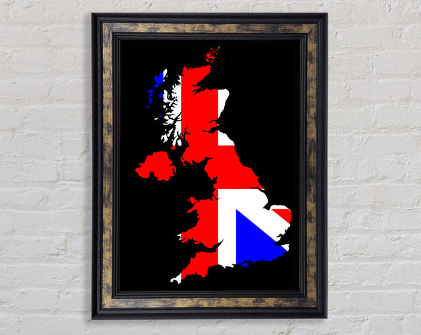 Britan Map Framed Print