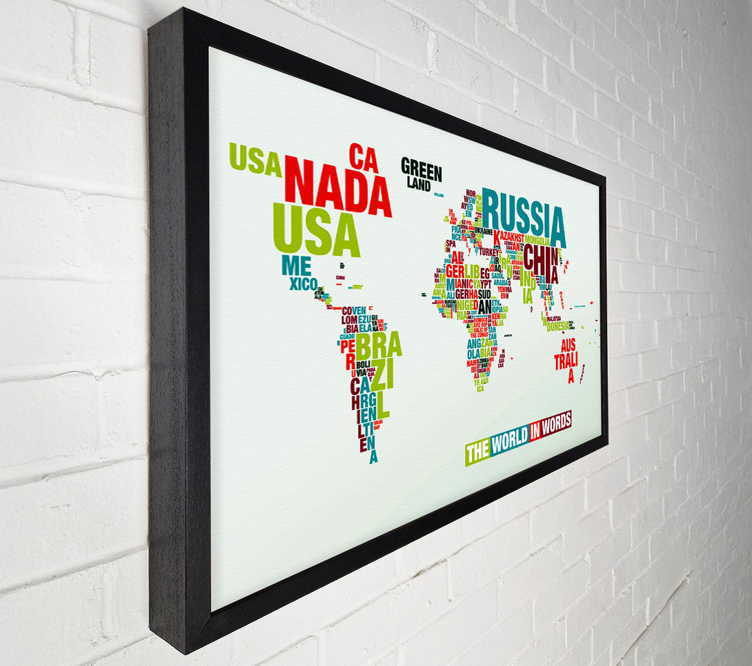  A Canvas Print of The World In A Map Canvas Print