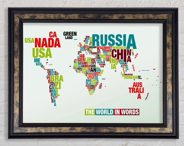 The World In A Map Framed Print