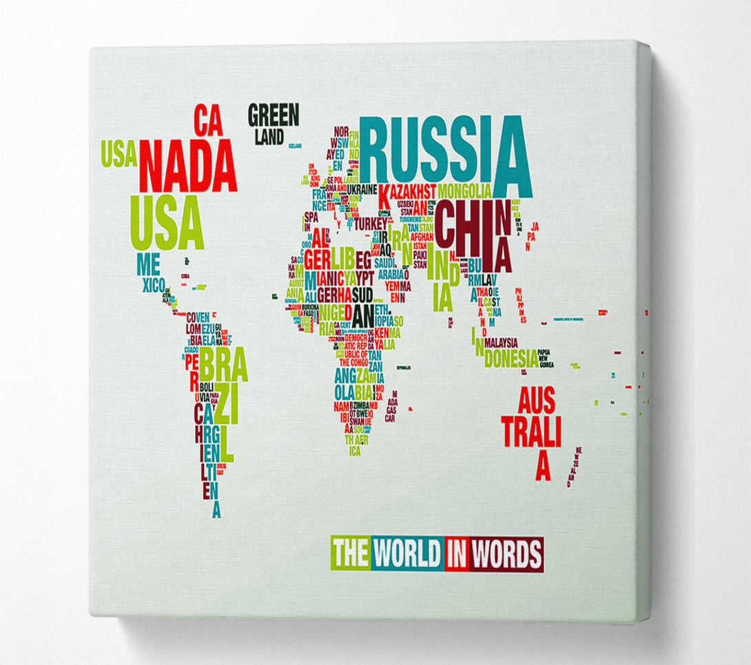  A Canvas Print of The World In A Map Canvas Print