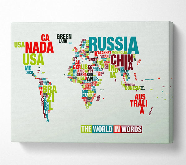  A Canvas Print of The World In A Map Canvas Print