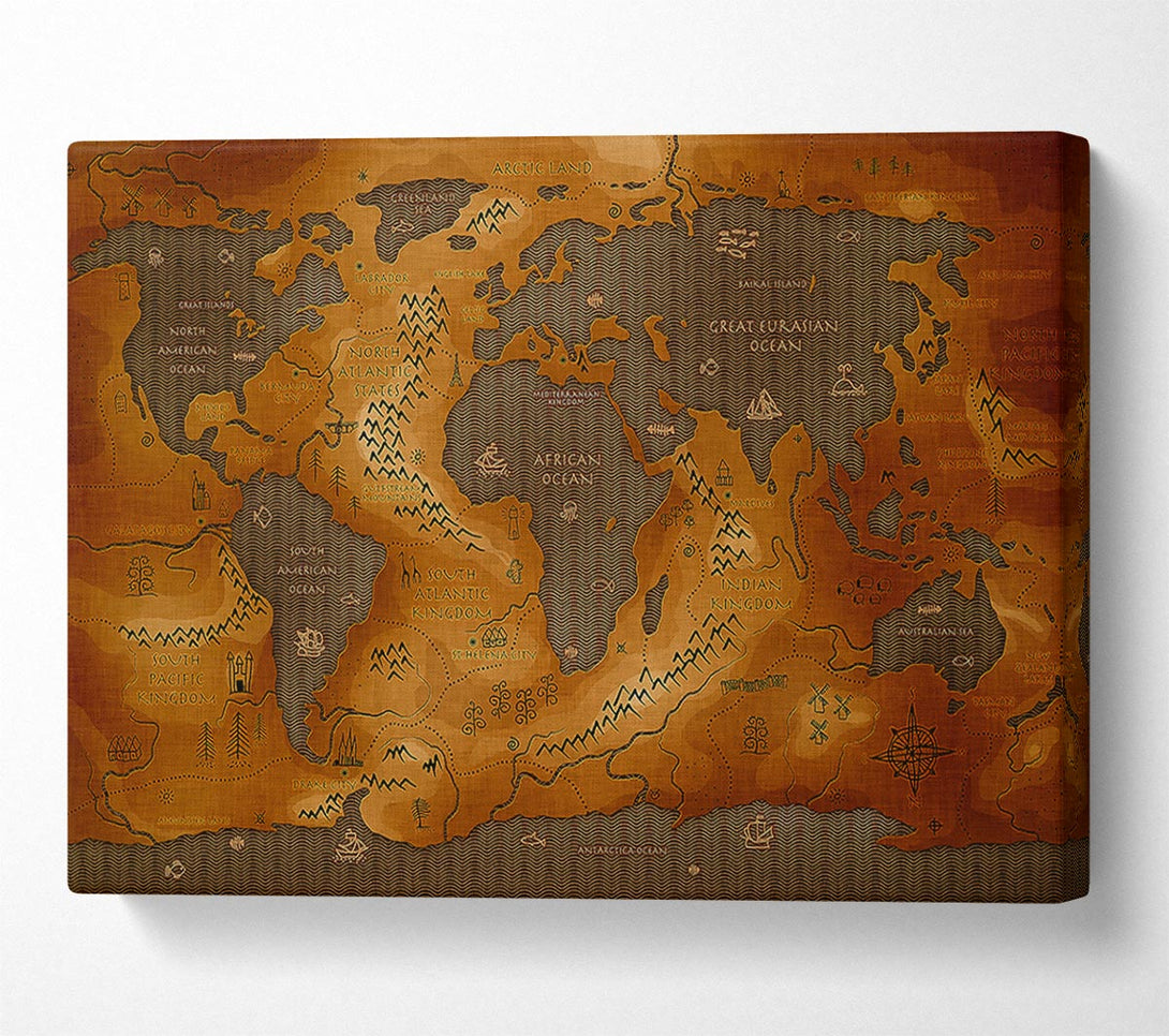  A Canvas Print of Ancient World Map Canvas Print