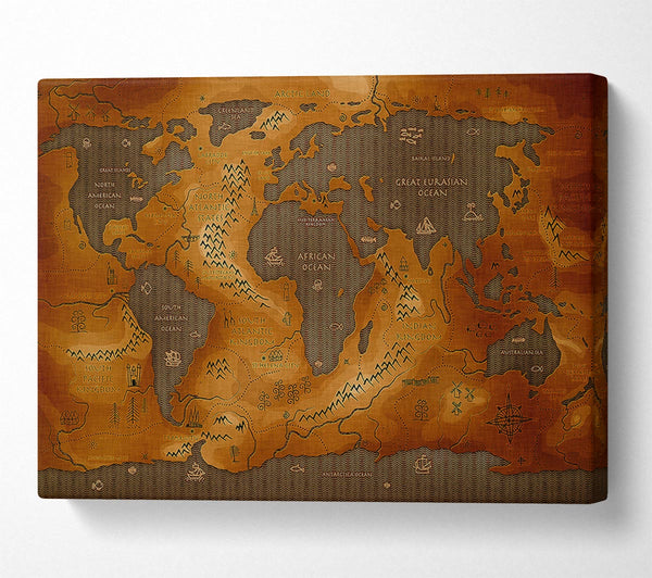  A Canvas Print of Ancient World Map Canvas Print