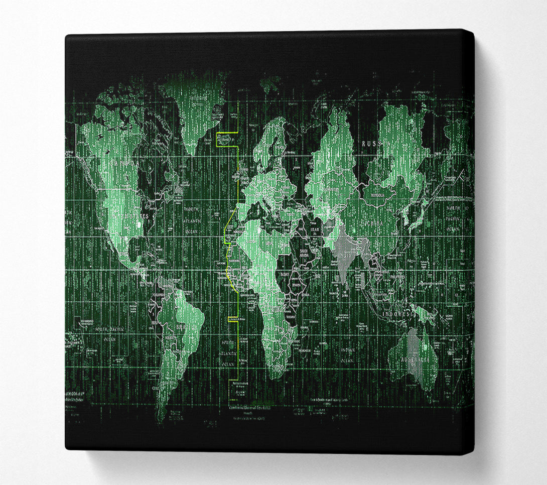  A Canvas Print of Matrix World Map Canvas Wall Art