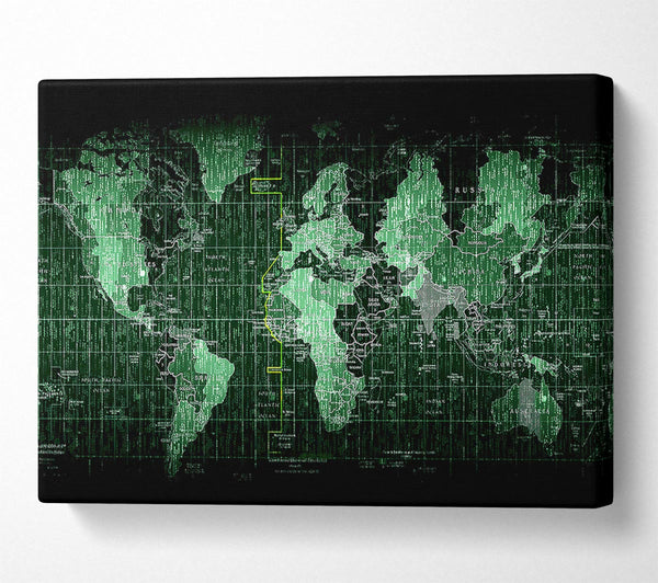  A Canvas Print of Matrix World Map Canvas Wall Art