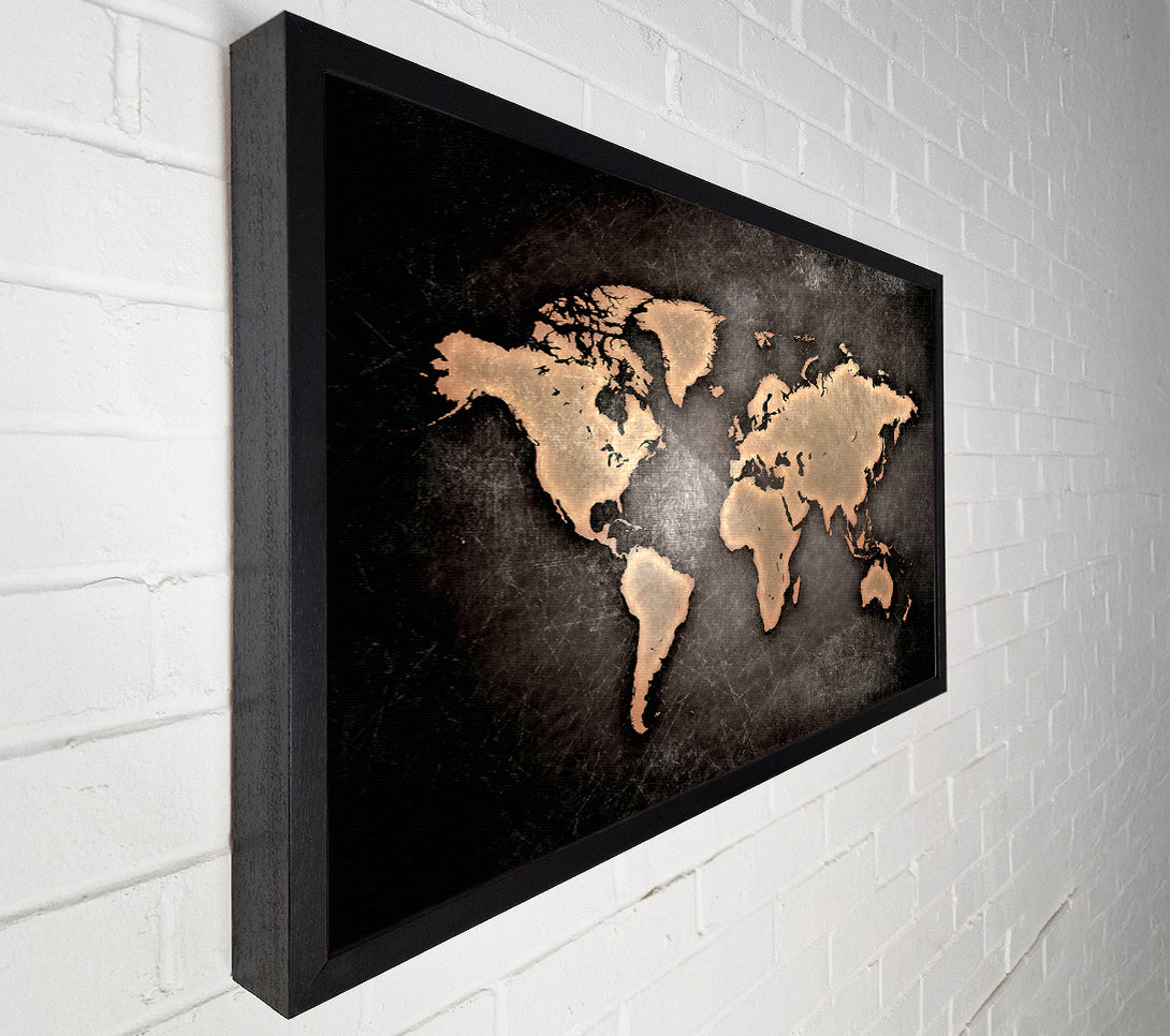  A Canvas Print of Grunge World Map Canvas Wall Art