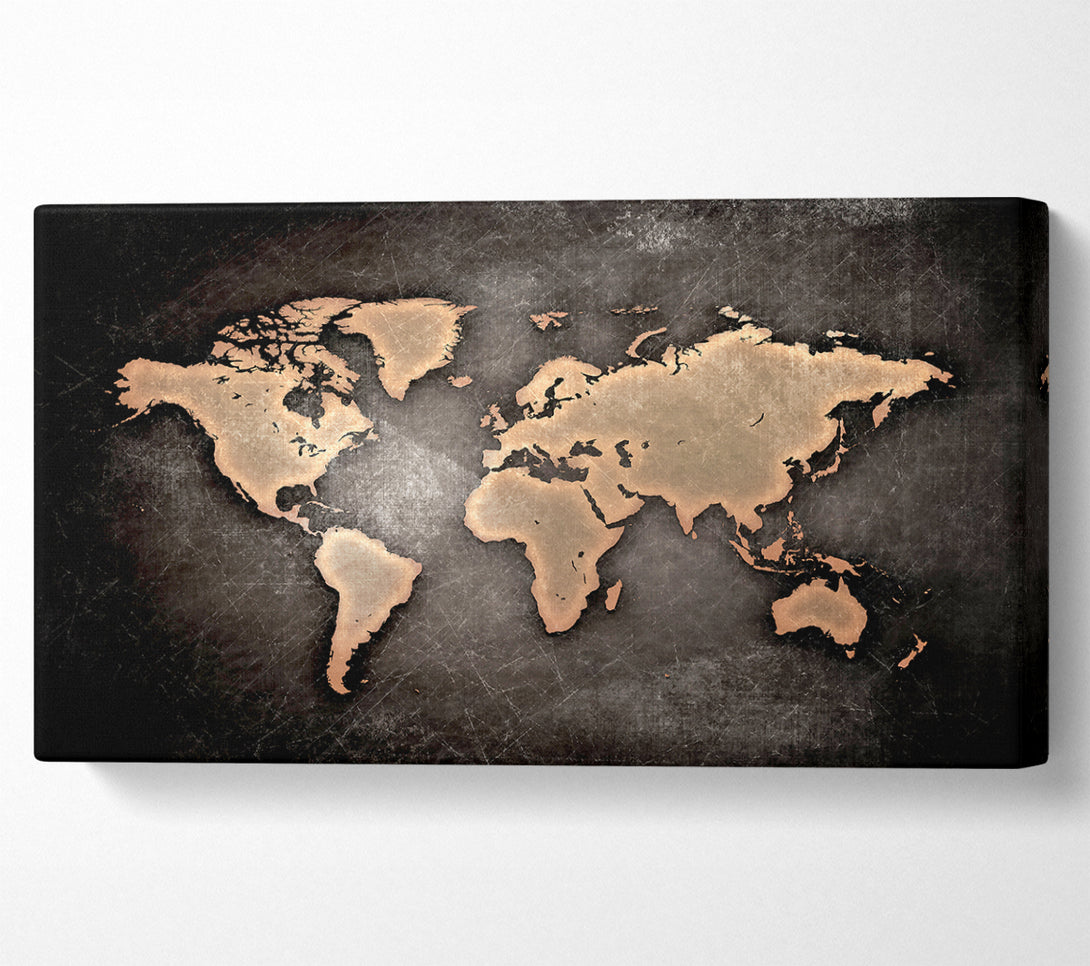  A Canvas Print of Grunge World Map Canvas Wall Art