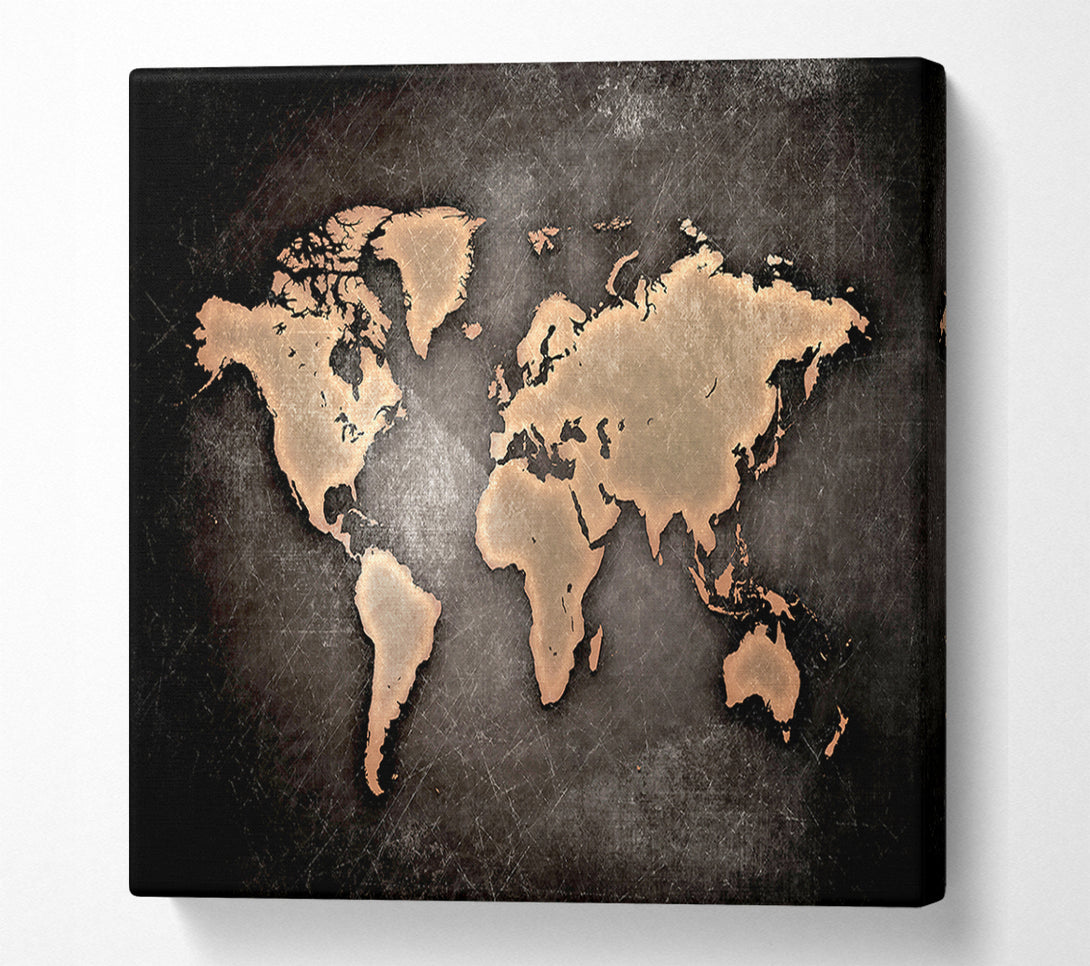  A Canvas Print of Grunge World Map Canvas Wall Art