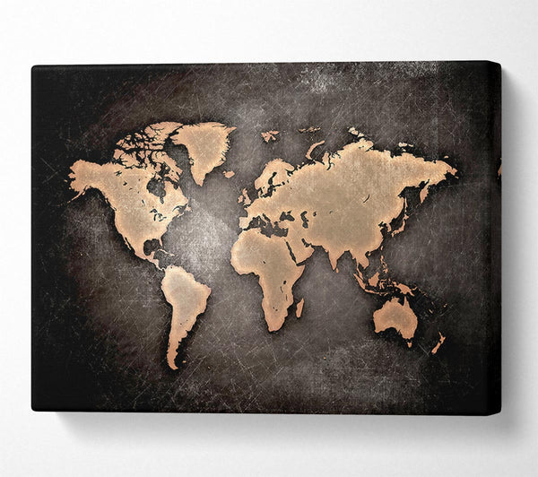  A Canvas Print of Grunge World Map Canvas Wall Art