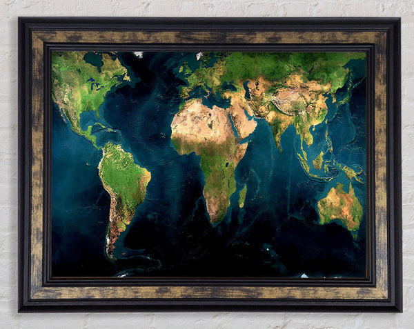 Great Map Of The World Framed Print