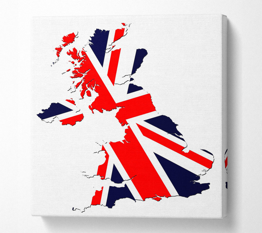  A Canvas Print of Map Of Britain Flag Canvas Art