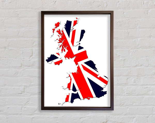 Map Of Britain Flag Framed Print