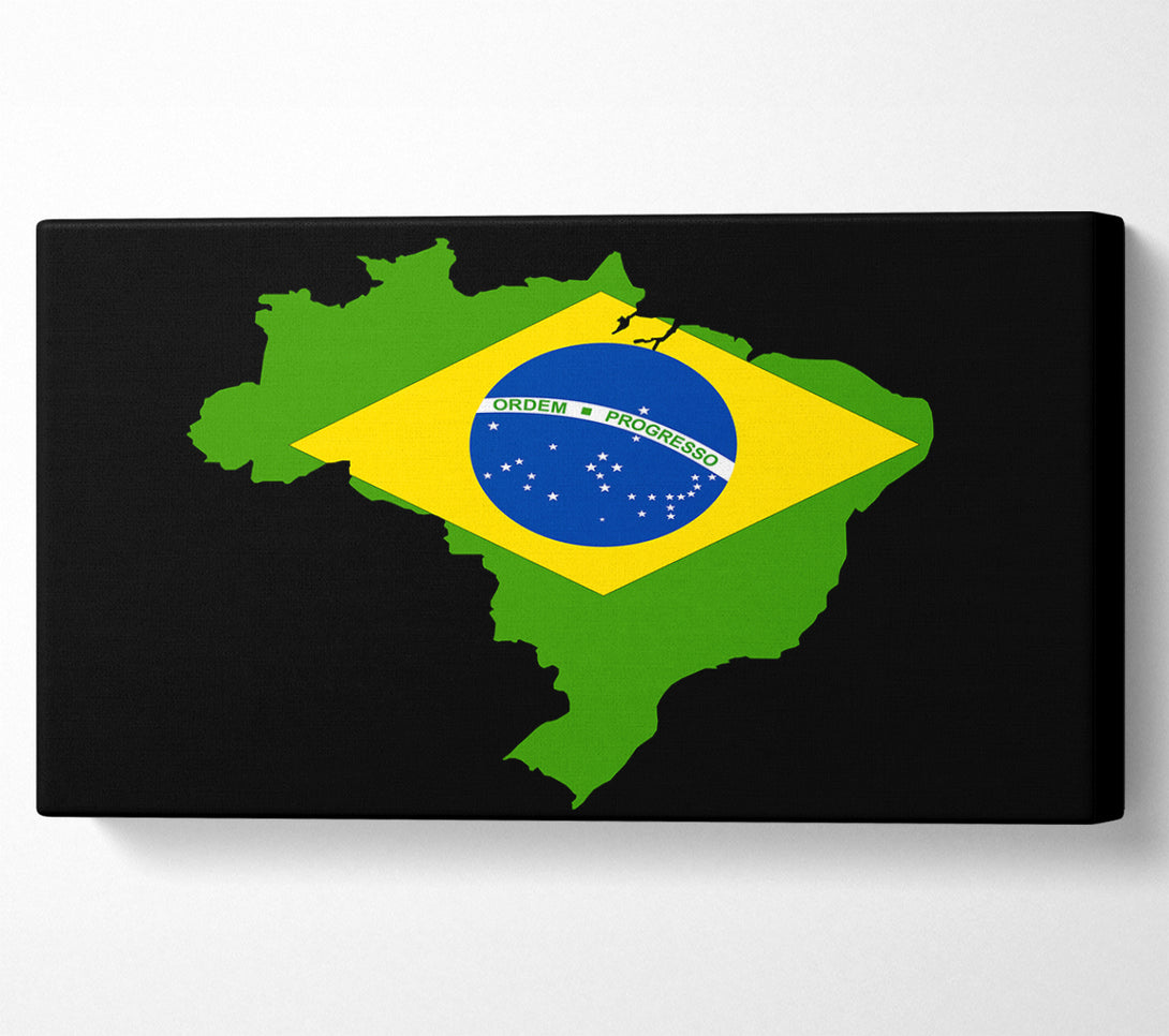  A Canvas Print of Brazillian Flag Map Canvas Print