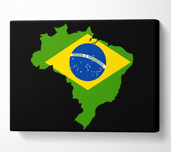  A Canvas Print of Brazillian Flag Map Canvas Print