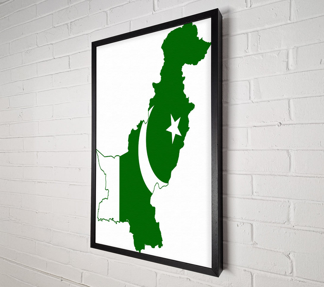  A Canvas Print of Map Of Pakistan Flag Canvas Art
