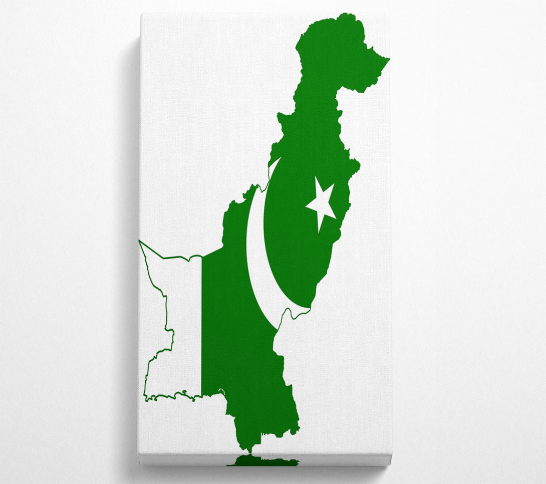  A Canvas Print of Map Of Pakistan Flag Canvas Art