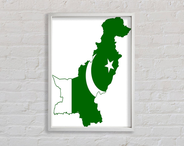 Map Of Pakistan Flag Framed Print