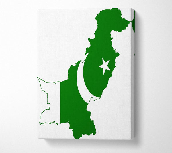  A Canvas Print of Map Of Pakistan Flag Canvas Art