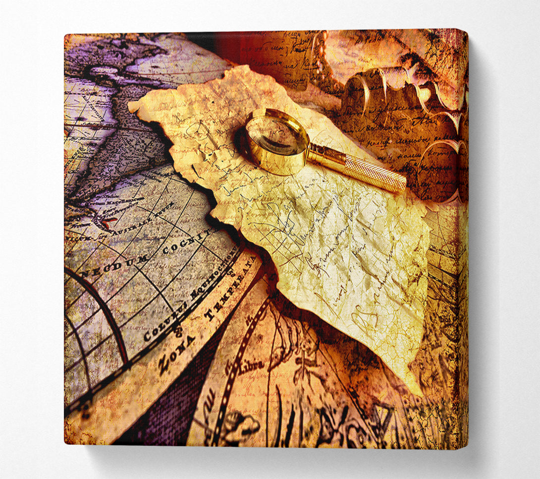  A Canvas Print of Threw The Looking Glass Map Canvas Wall Art