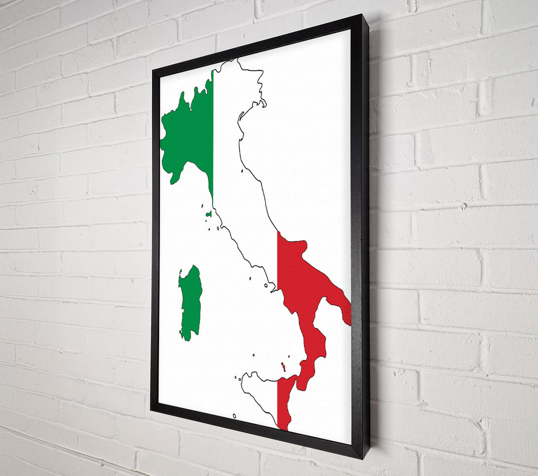  A Canvas Print of Italy Flag Map Canvas Wall Art