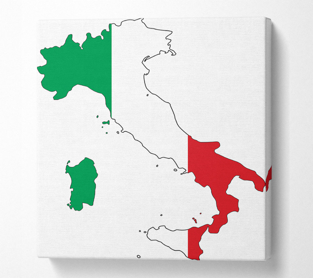  A Canvas Print of Italy Flag Map Canvas Wall Art