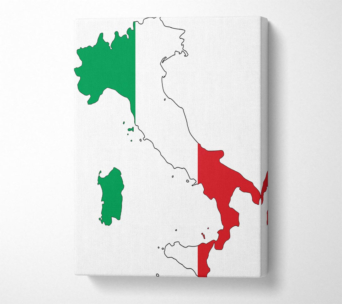  A Canvas Print of Italy Flag Map Canvas Wall Art