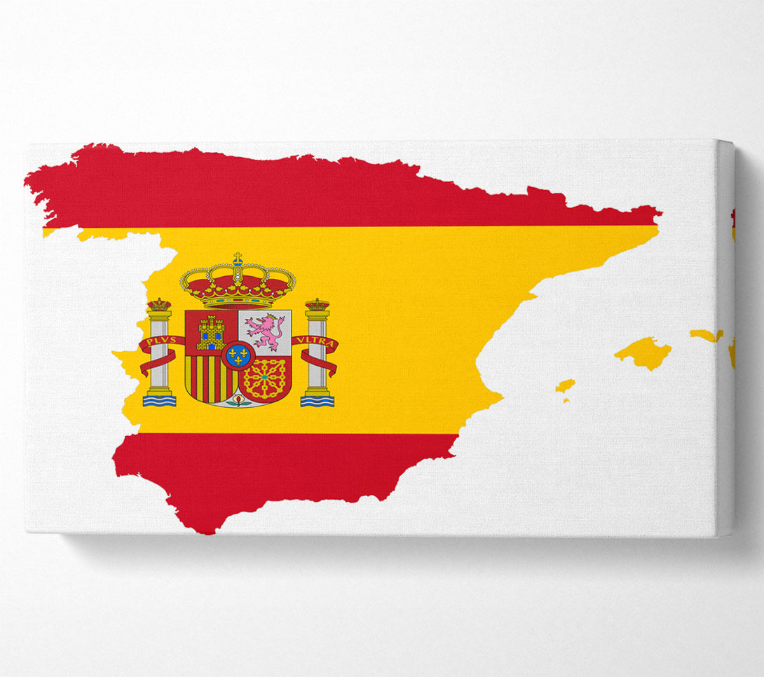  A Canvas Print of Spainish Flag Map Canvas Wall Art