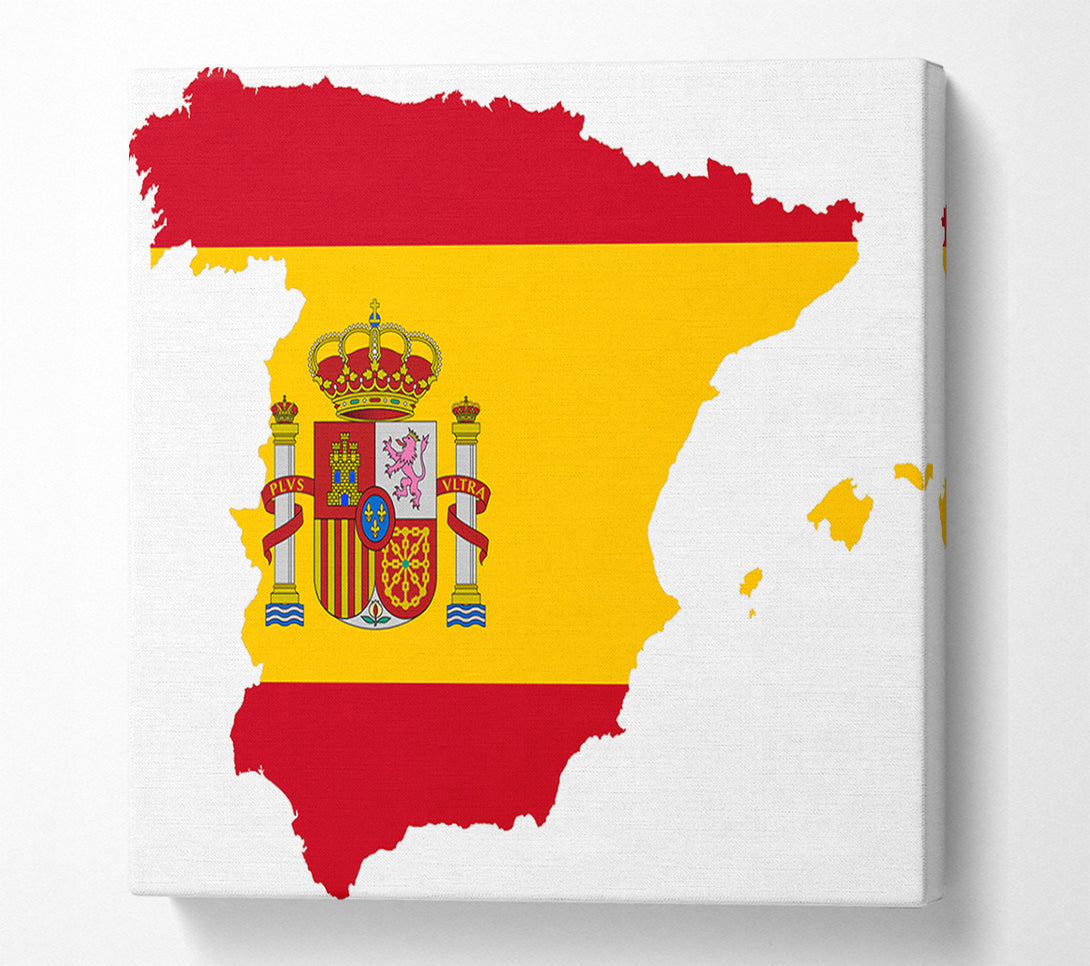  A Canvas Print of Spainish Flag Map Canvas Wall Art