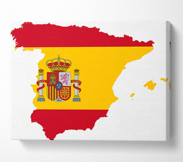  A Canvas Print of Spainish Flag Map Canvas Wall Art