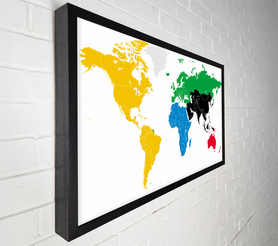  A Canvas Print of Colours Of The World Map Canvas Print