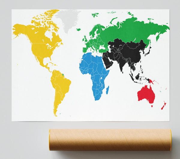 Colours Of The World Map Giclee Print