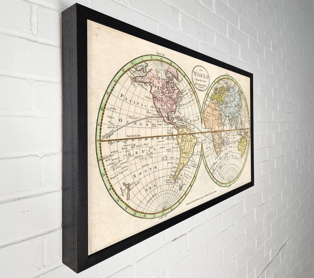  A Canvas Print of Map Of The World Pre American Map Canvas Art