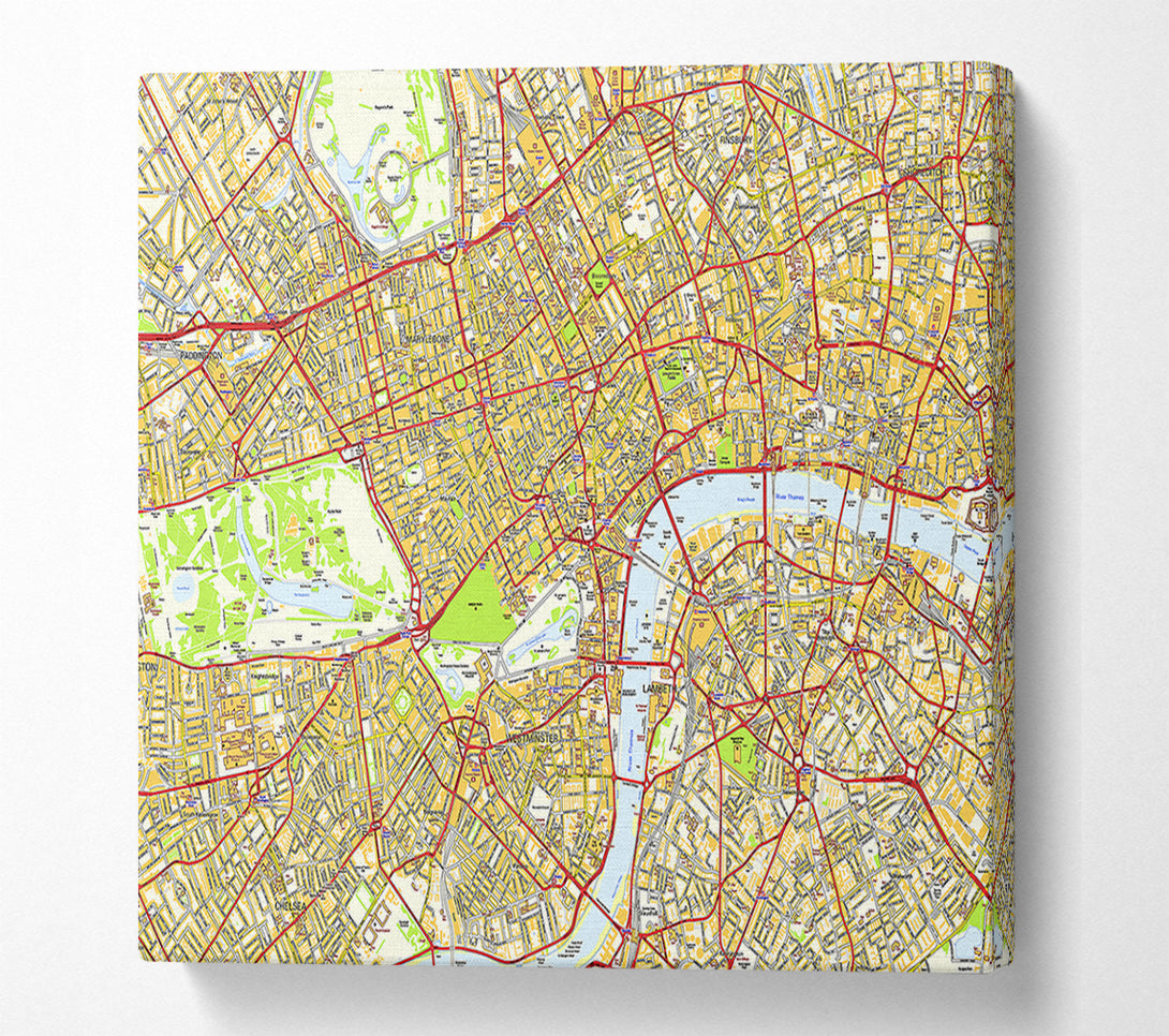  A Canvas Print of Map Of London Canvas Print